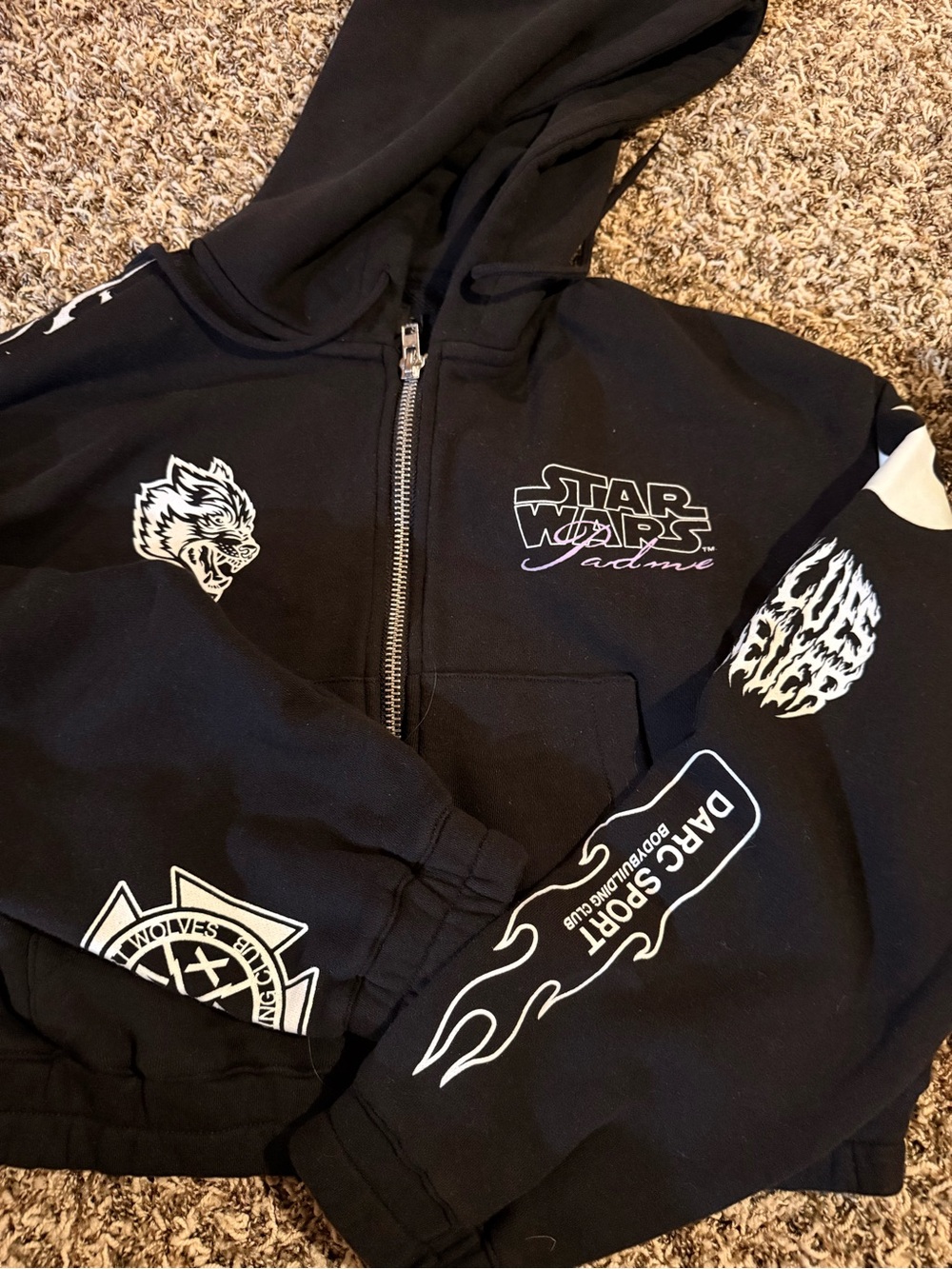 Dark Sport × Star Wars Padmé Chambers Cropped Zip Hoodie • BNWT